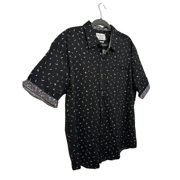 Paper Denium & Cloth Mens Button Up Short Sleeve Summer Casual Black Shirt SZ 1X - Picture 3 of 6